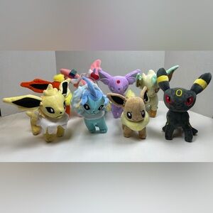 Pokémon Eeveelution Plush Set of 8 – Eevee, Vaporeon, Espeon & More - 6"
